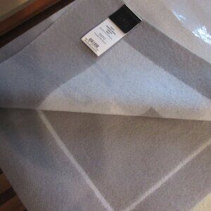 CB2 TRANSITION STATE Shift Warm Grey Merino Wool Reversible Throw Blanket